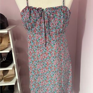 ONLY Floral Print Dress in Pink, Blue & Green
